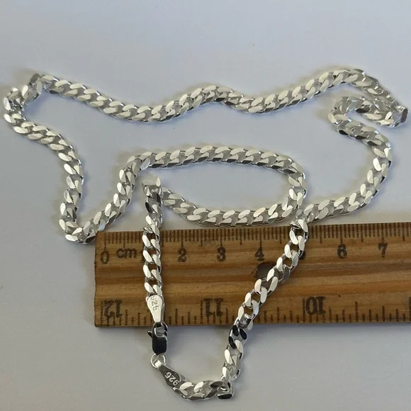 925 Silver 20” 5mm necklace cuban chain unisex